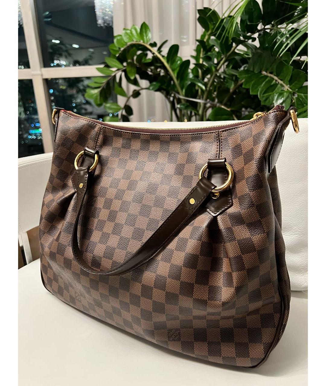 LOUIS VUITTON Коричневая сумка с короткими ручками, фото 2