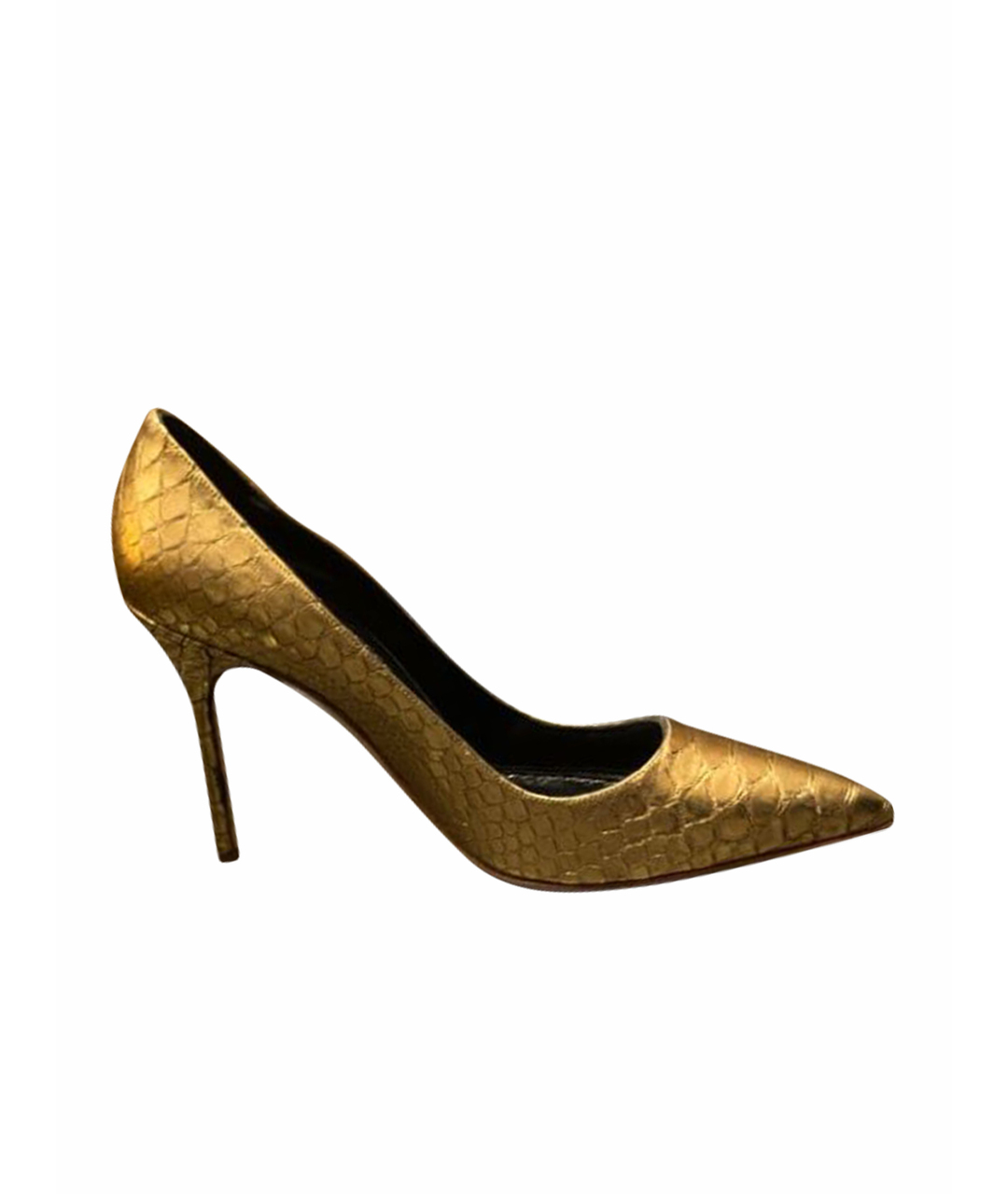 MANOLO BLAHNIK Золотые кожаные туфли, фото 1