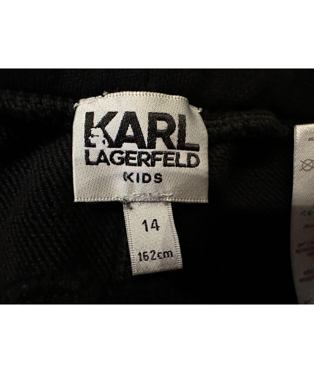 KARL LAGERFELD KIDS Черные хлопковые брюки и шорты, фото 5
