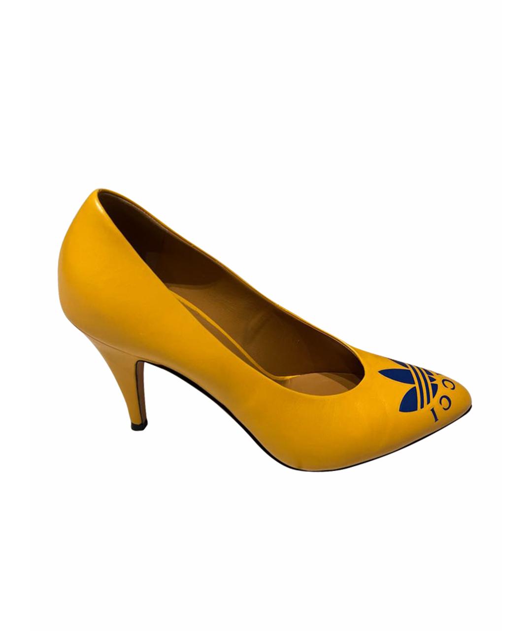 GUCCI Желтые кожаные туфли, фото 1