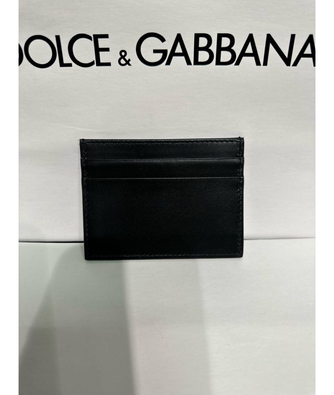 DOLCE&GABBANA Черный кожаный кардхолдер, фото 4