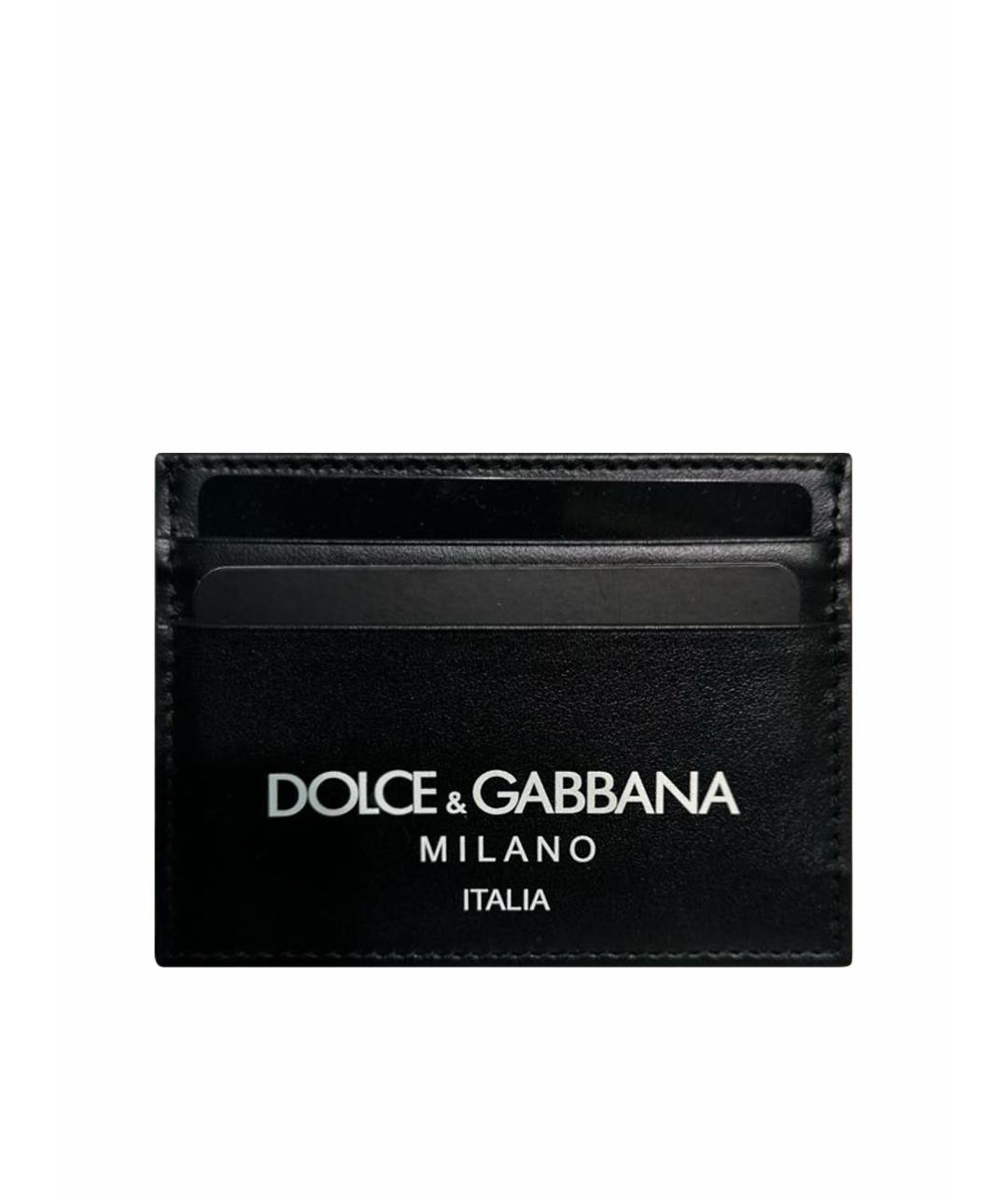 DOLCE&GABBANA Черный кожаный кардхолдер, фото 1