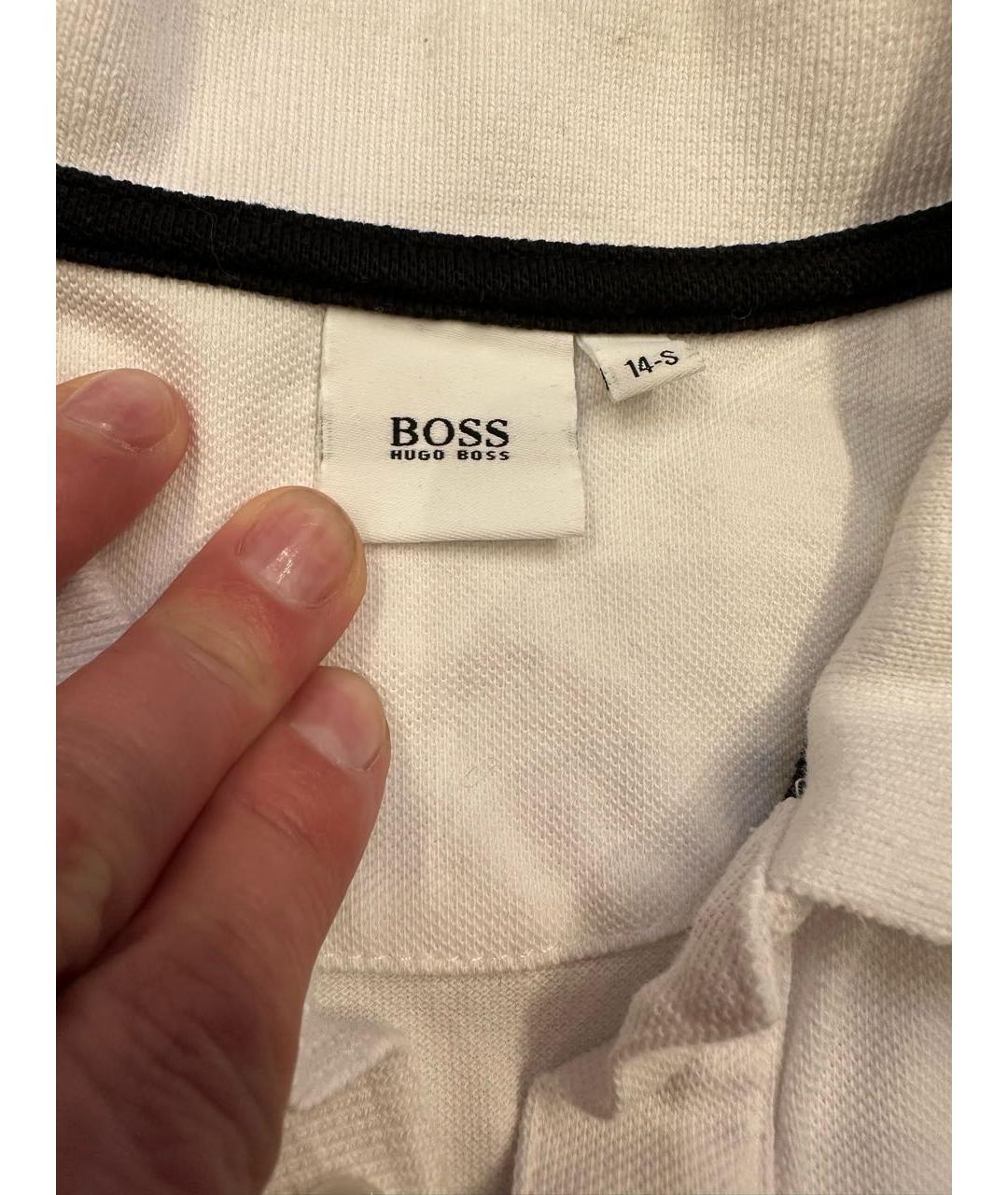 HUGO BOSS Белая хлопковая детская футболка, фото 4