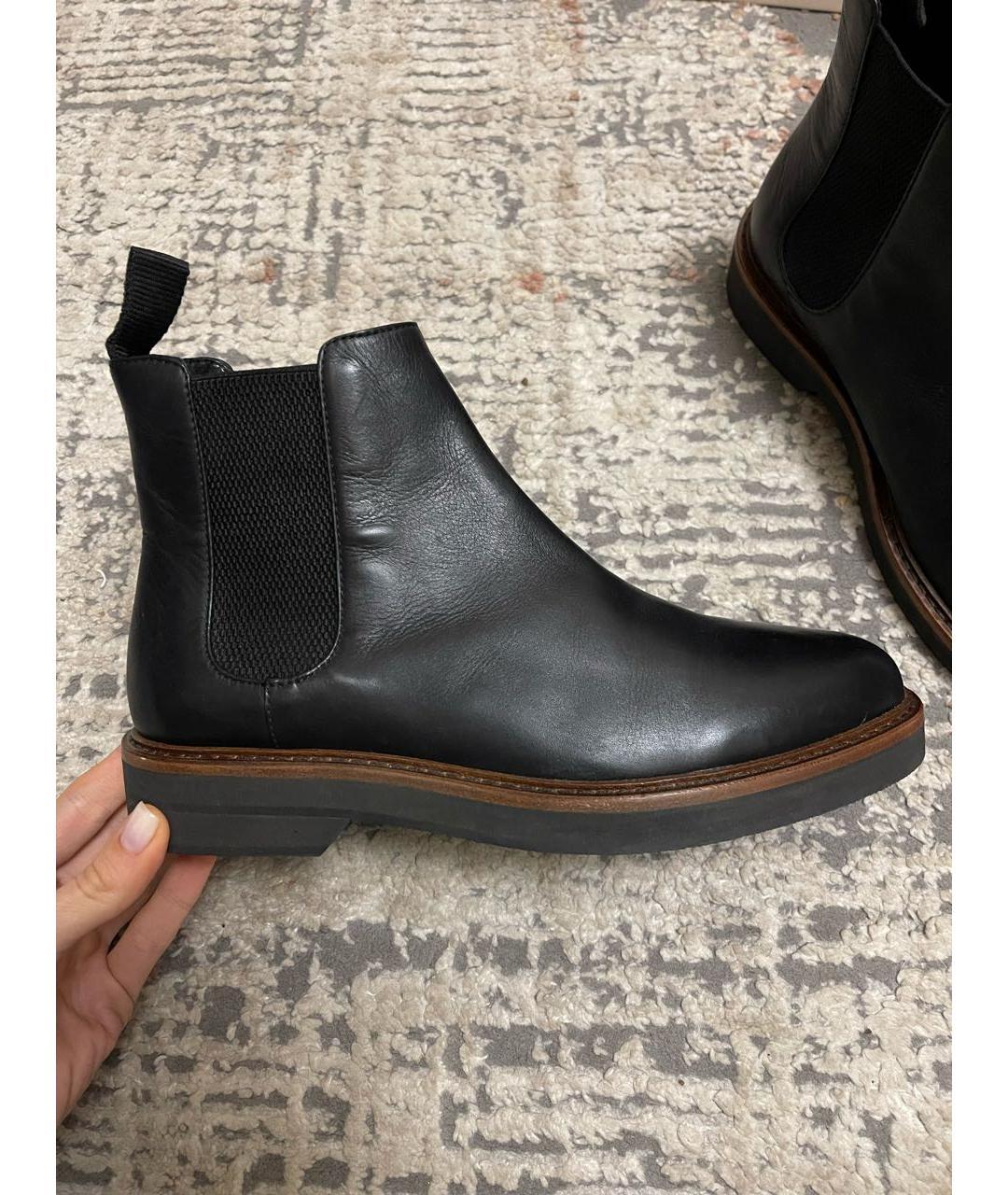 SPORTMAX Черные кожаные ботинки, фото 7
