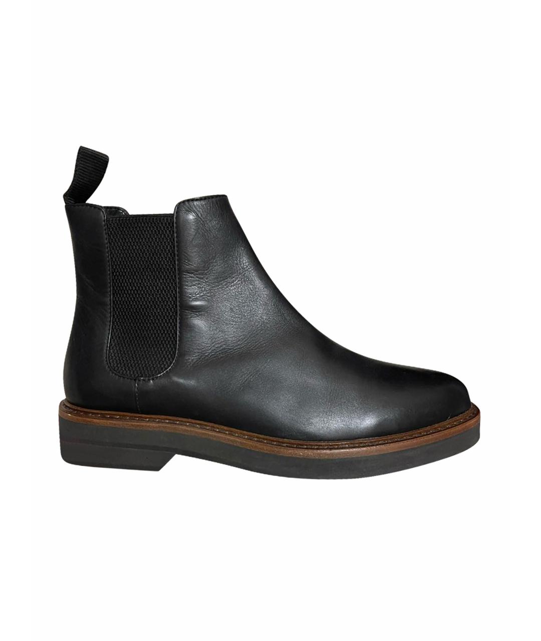SPORTMAX Черные кожаные ботинки, фото 1