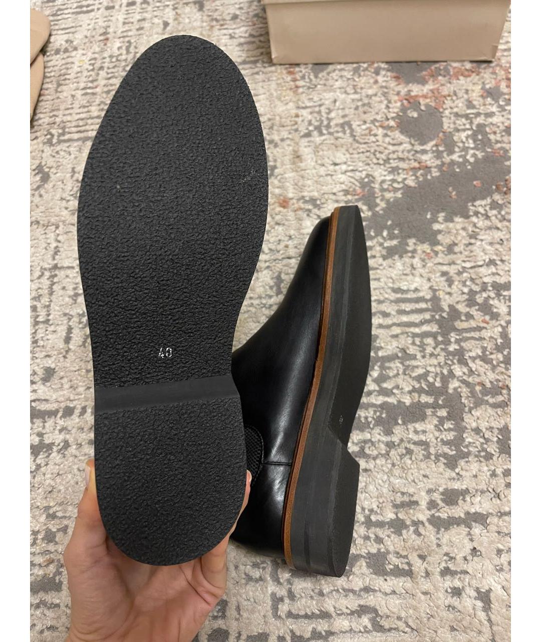 SPORTMAX Черные кожаные ботинки, фото 6