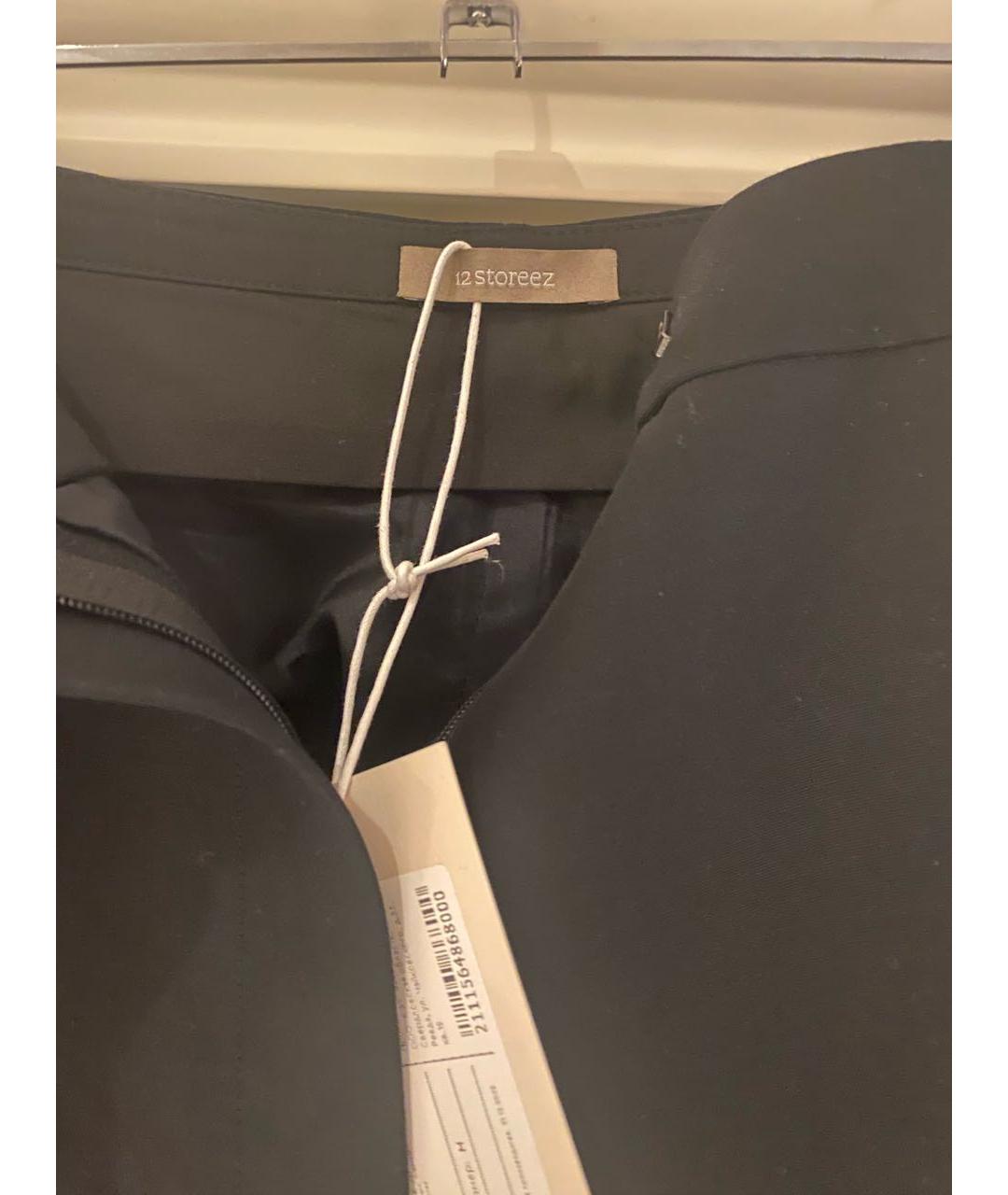 12 STOREEZ Черные шерстяные брюки широкие, фото 3