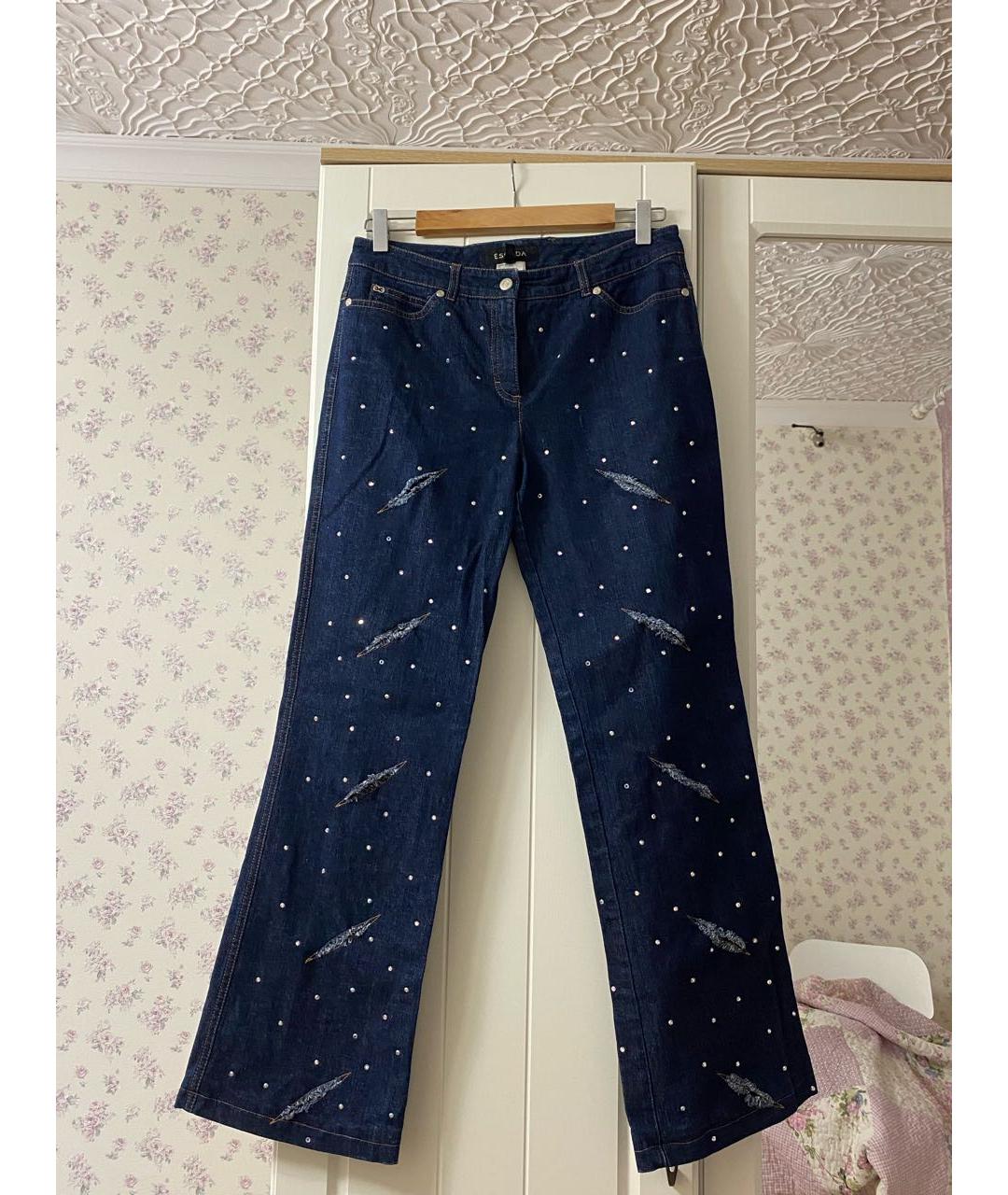 ESCADA Темно-синие хлопковые джинсы клеш, фото 8