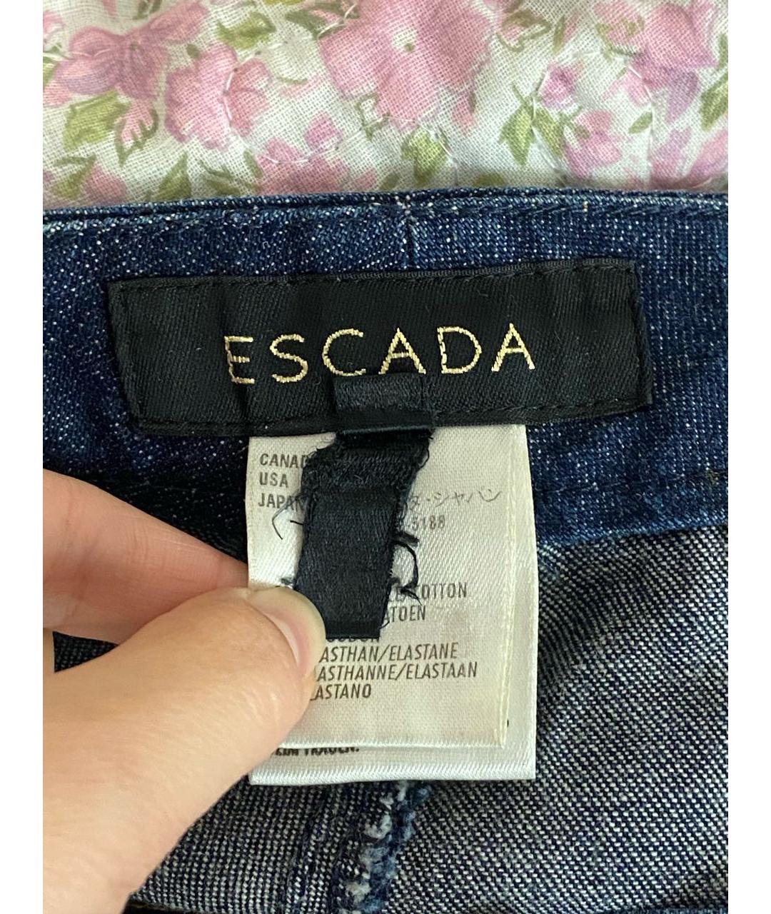 ESCADA Темно-синие хлопковые джинсы клеш, фото 3