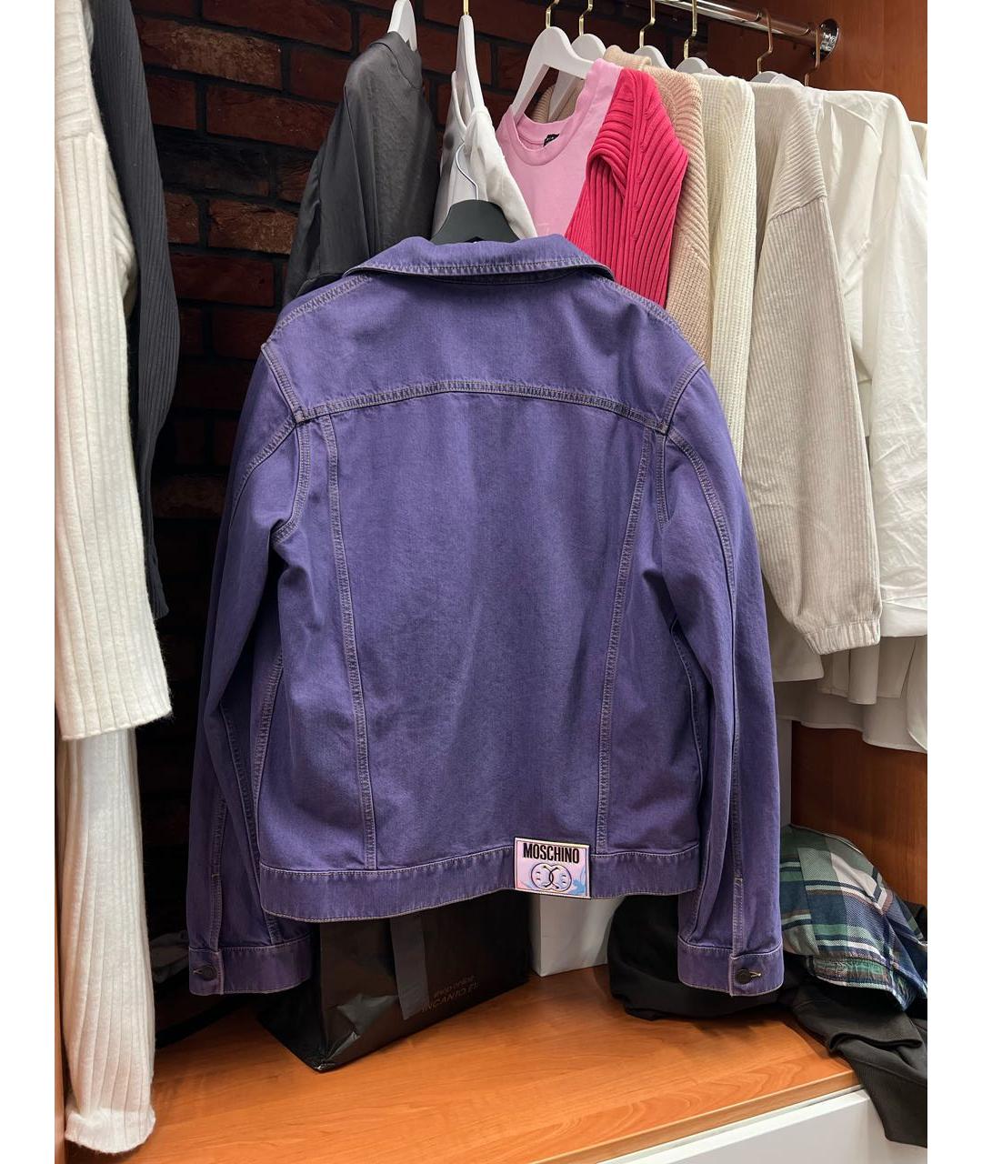 LOVE MOSCHINO Фиолетовая хлопковая куртка, фото 2