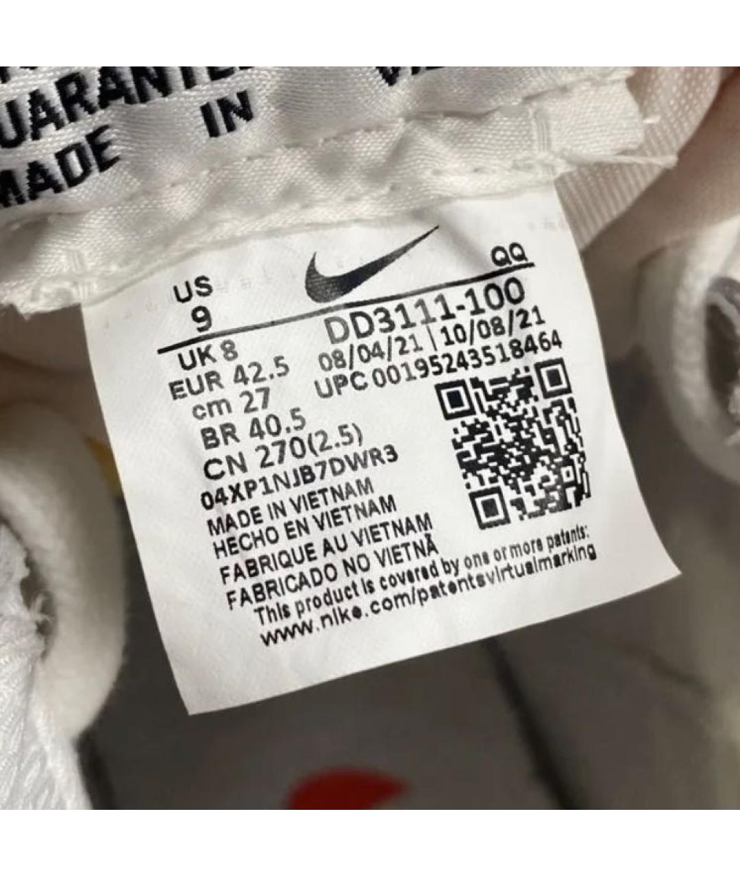 NIKE Белые кожаные высокие кроссовки / кеды, фото 5