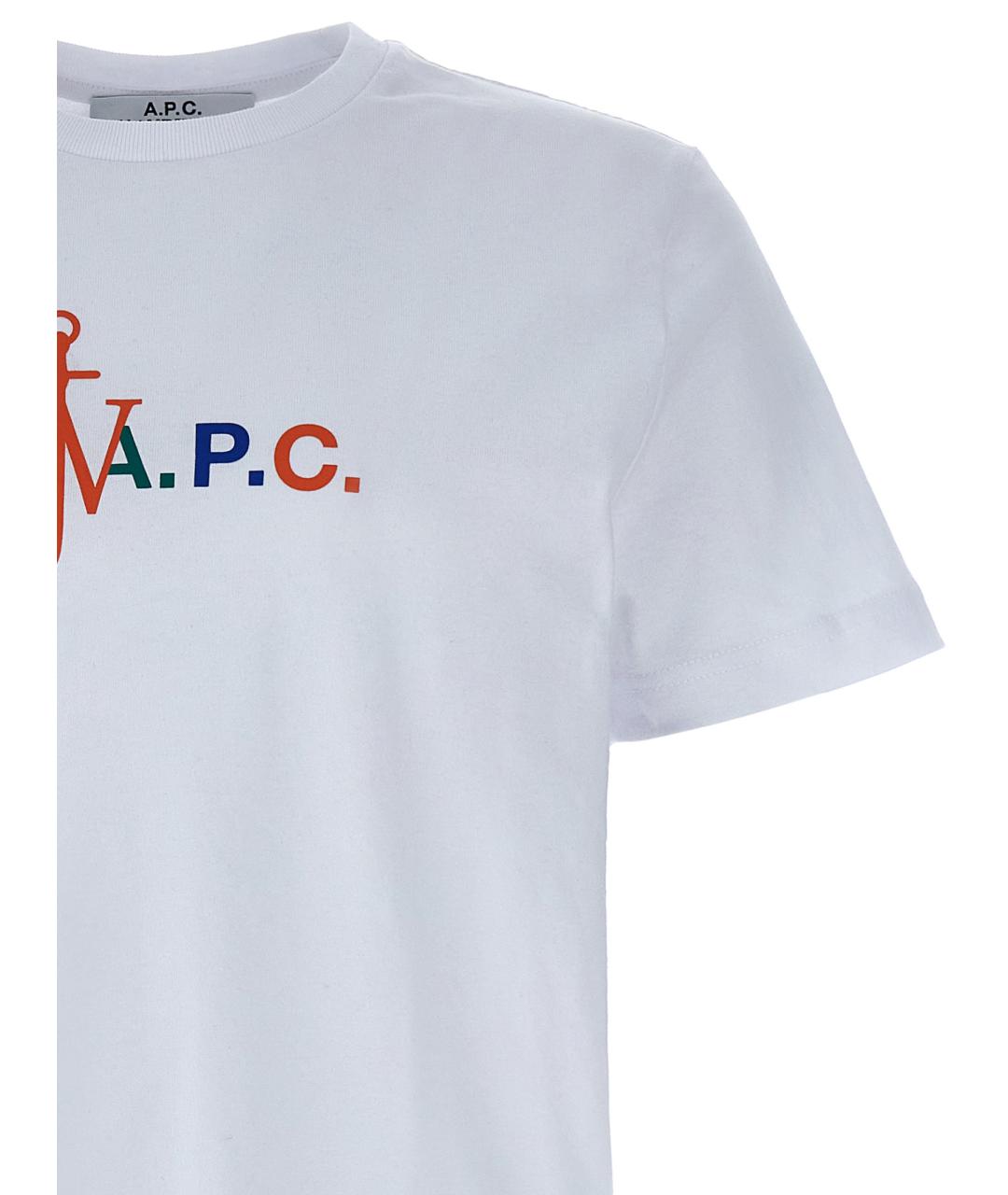 A.P.C. Белая хлопковая футболка, фото 3