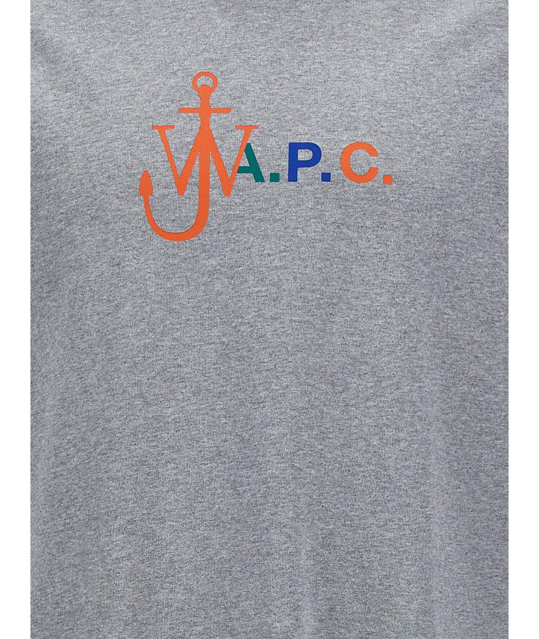 A.P.C. Серая хлопковая футболка, фото 4