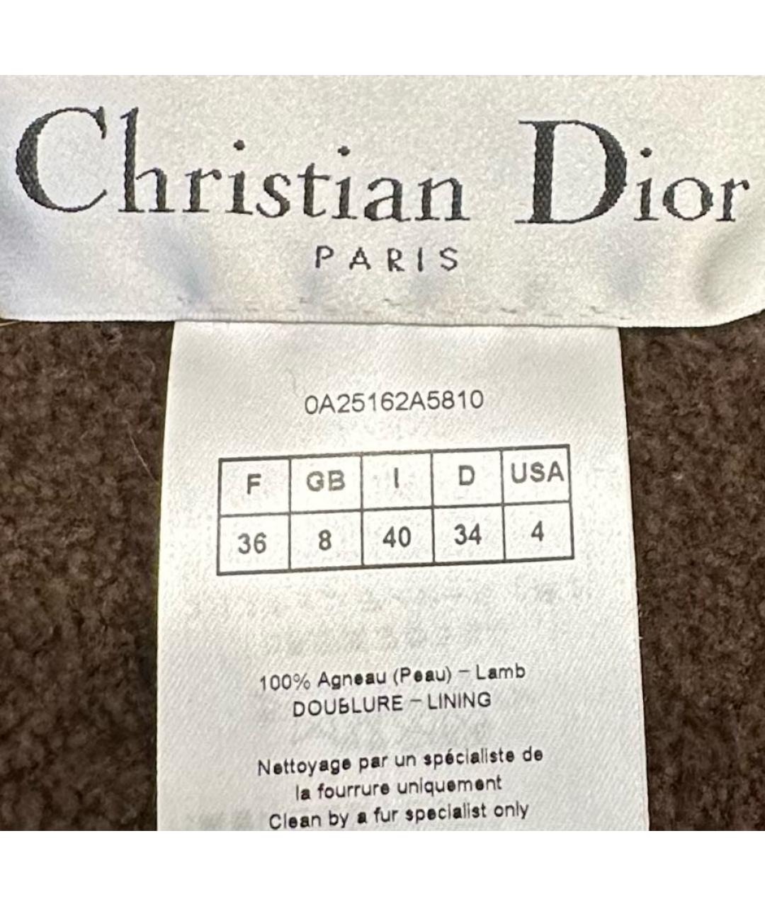 CHRISTIAN DIOR Коричневый кожаный жилет, фото 4