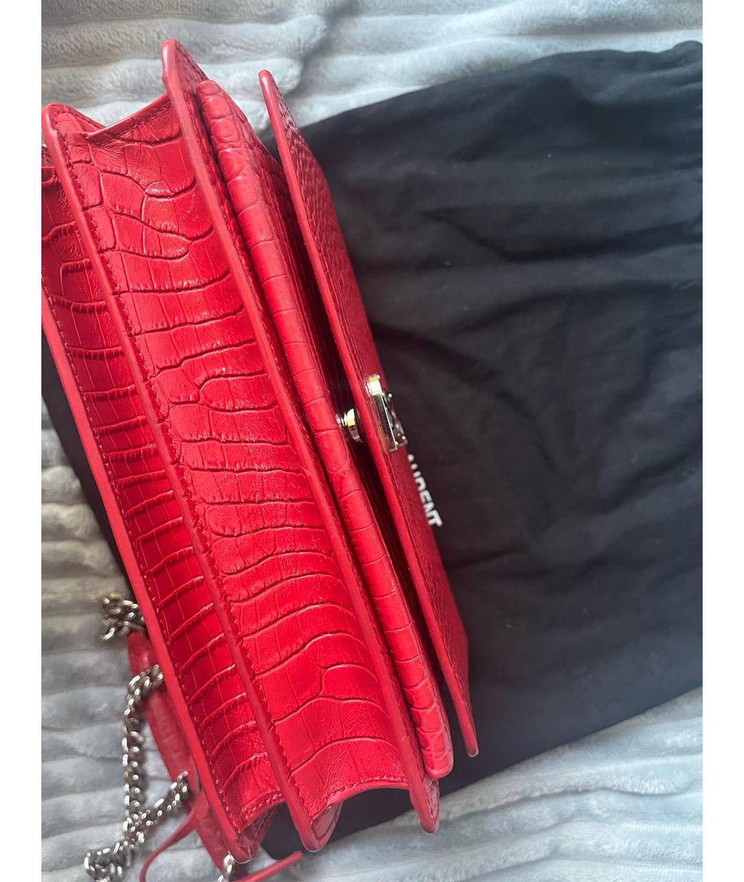 SAINT LAURENT Красная сумка через плечо, фото 7