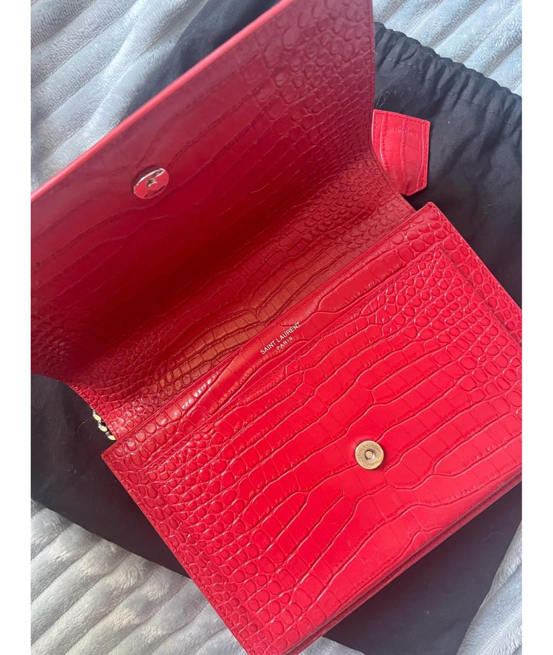 SAINT LAURENT Красная сумка через плечо, фото 4