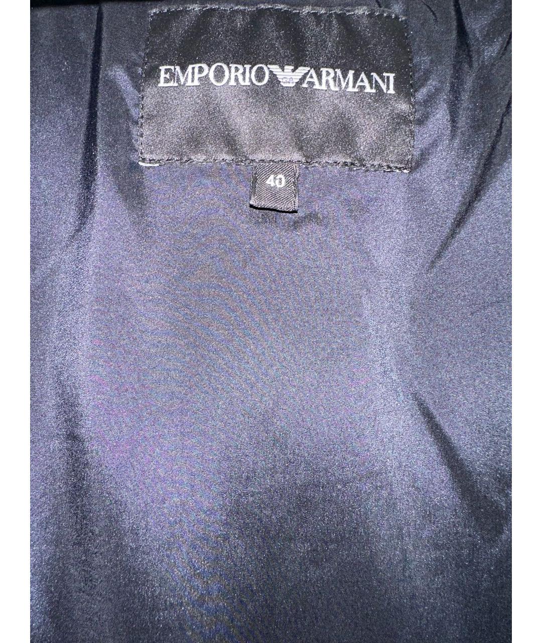 EMPORIO ARMANI Темно-синяя полиэстеровая куртка, фото 3