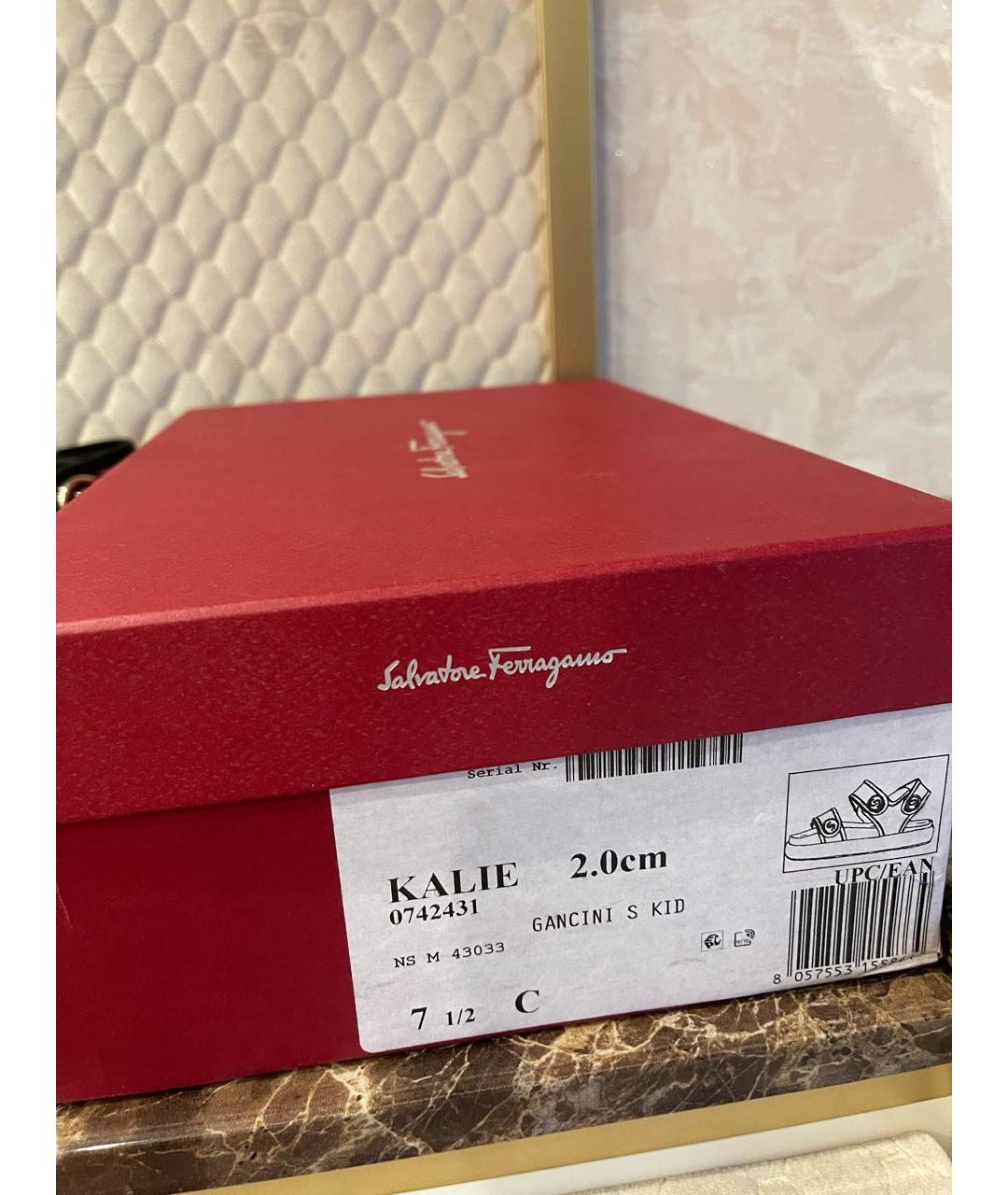 FERRAGAMO Кожаные сандалии, фото 5