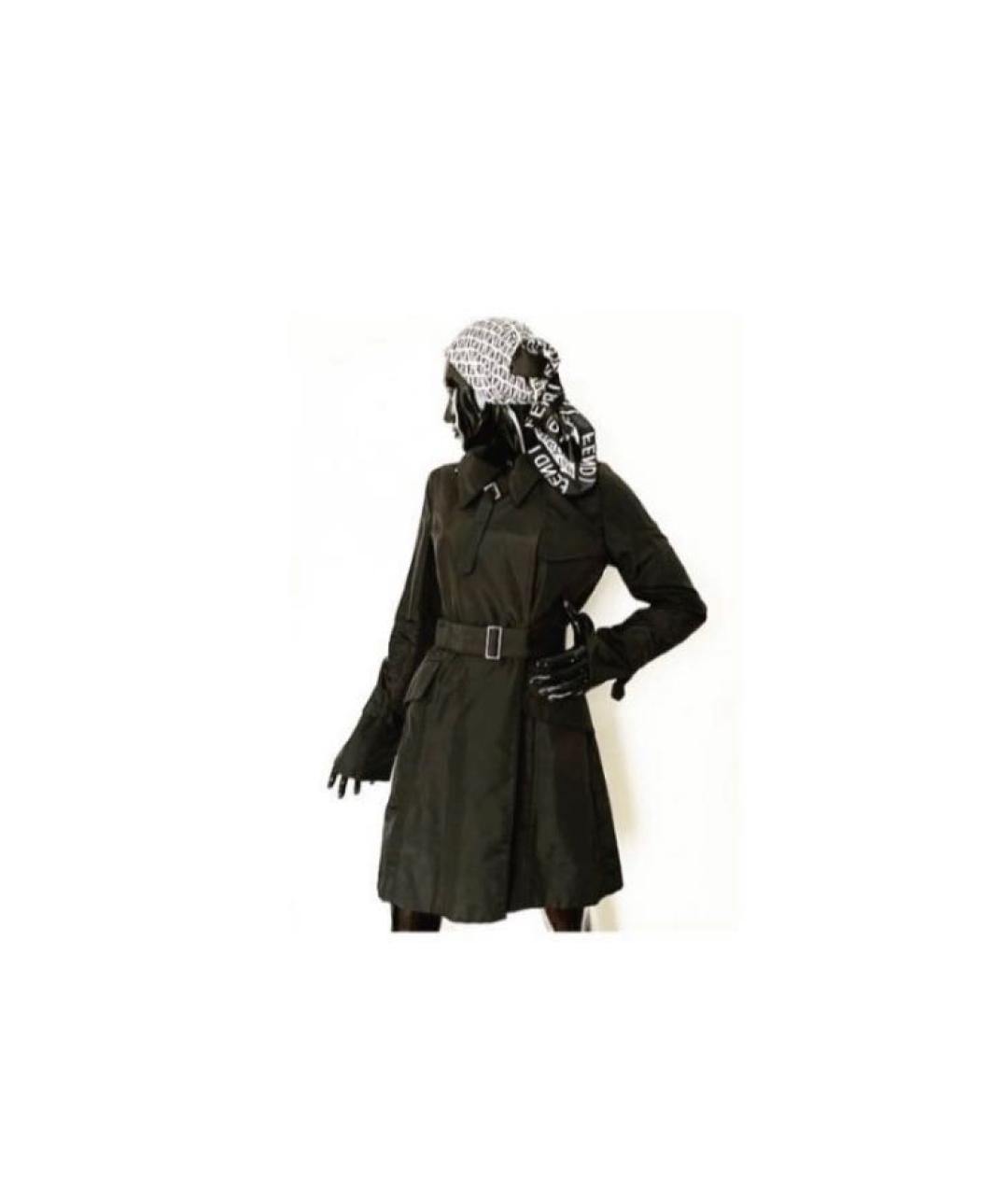 GIANFRANCO FERRE Черное полиамидовое пальто, фото 7