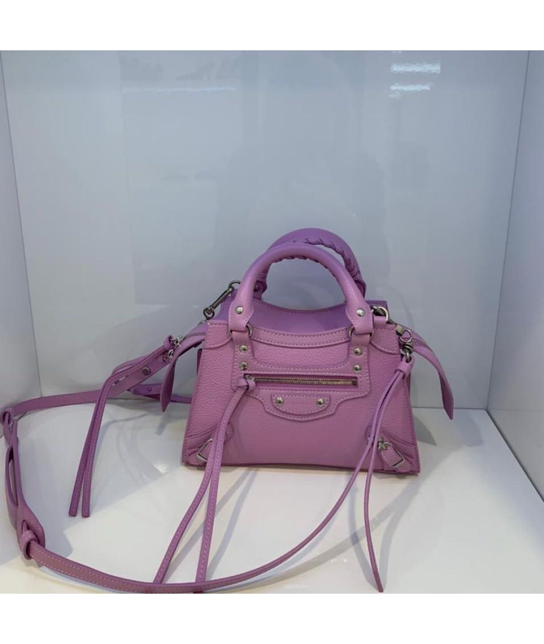 BALENCIAGA Розовая кожаная сумка через плечо, фото 2