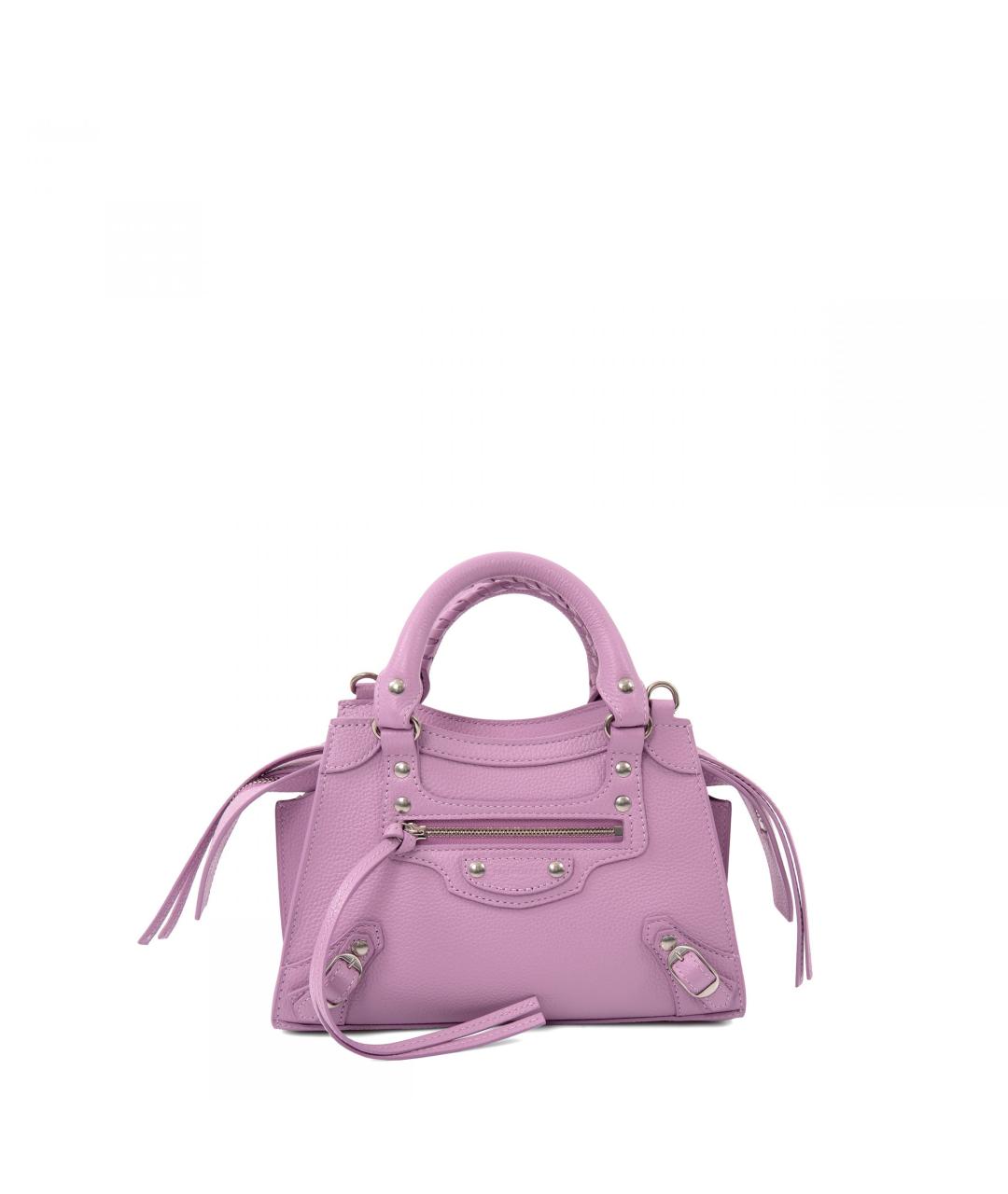 BALENCIAGA Розовая кожаная сумка через плечо, фото 4