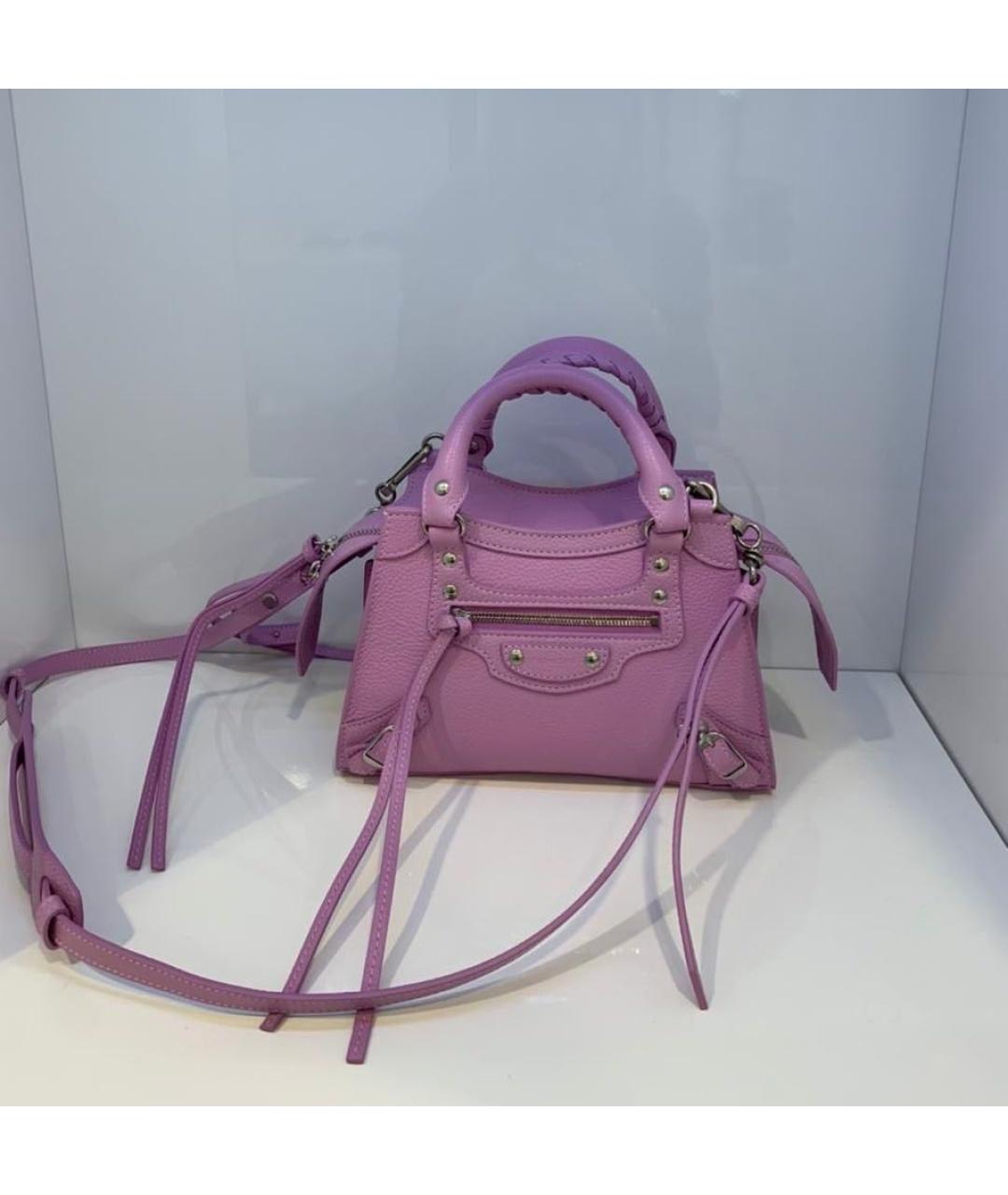 BALENCIAGA Розовая кожаная сумка через плечо, фото 3