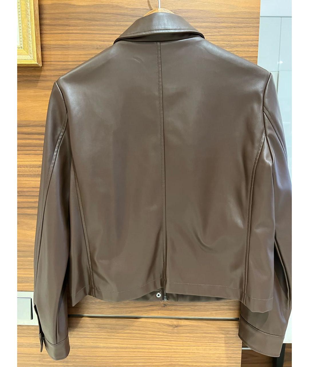 DKNY Коричневая полиуретановая куртка, фото 2