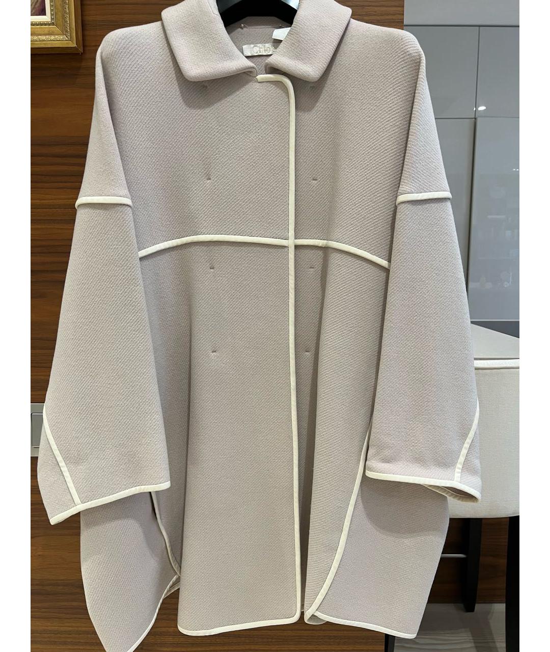 CHLOE Бежевое шерстяное пальто, фото 9