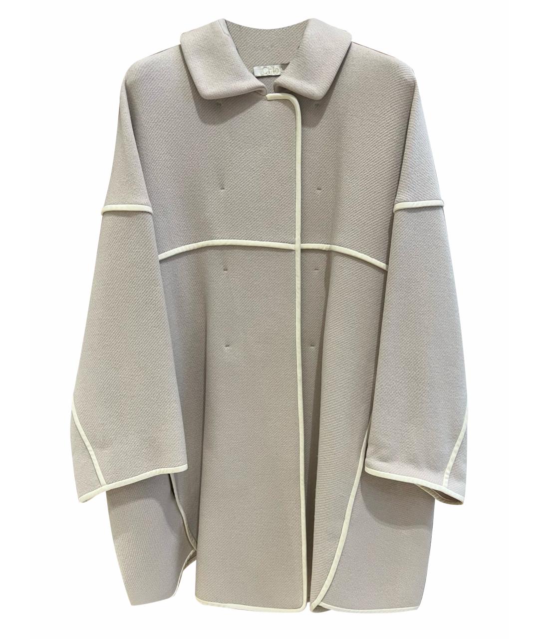 CHLOE Бежевое шерстяное пальто, фото 1