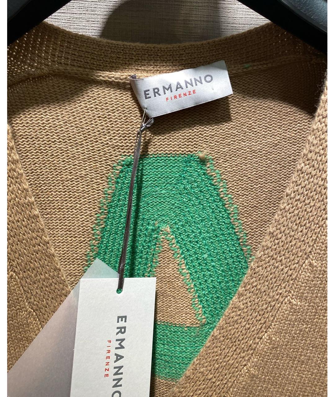 ERMANNO SCERVINO Бежевый вискозный кардиган, фото 3
