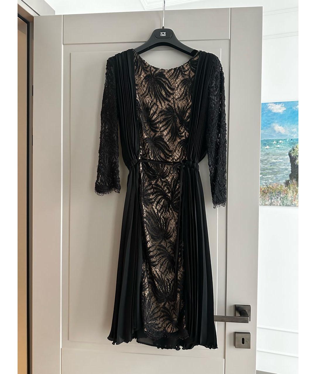 MAURIZIO MIRI Черное полиэстеровое коктейльное платье, фото 7