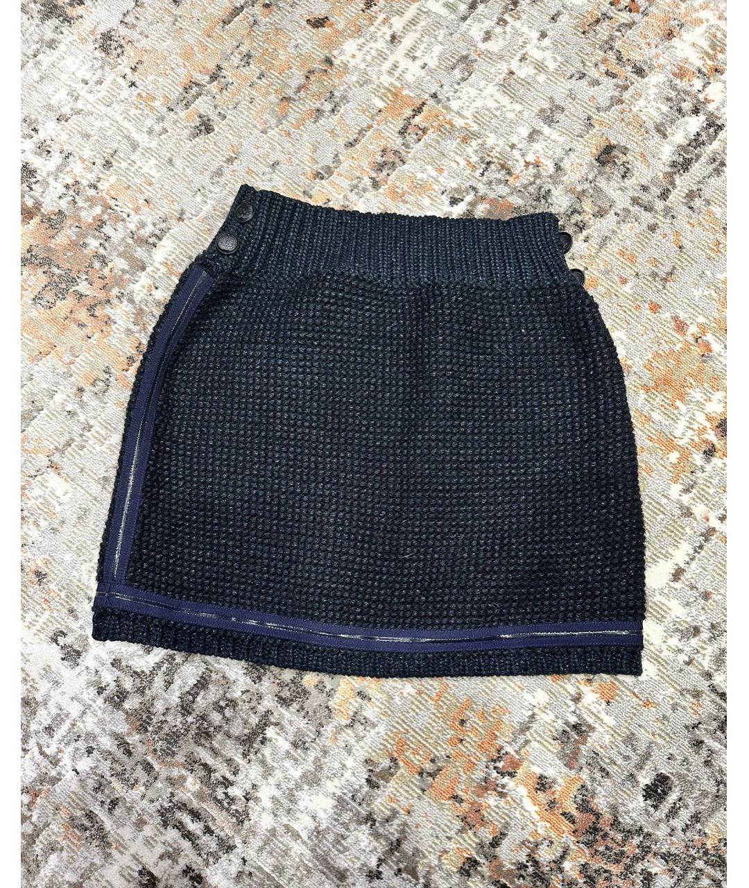 CHANEL Черная хлопковая юбка мини, фото 5