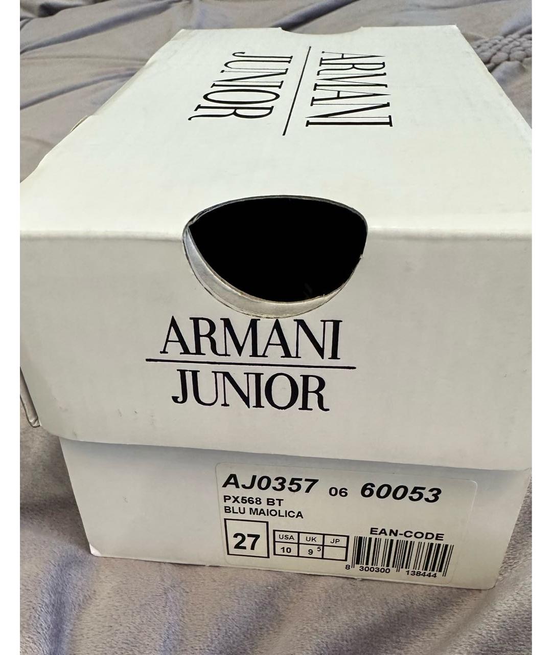 ARMANI JUNIOR Темно-синие неопреновые сандалии и шлепанцы, фото 5