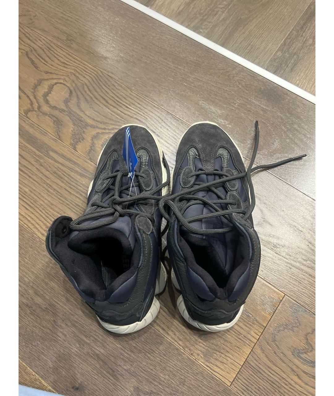 ADIDAS YEEZY Темно-синие замшевые кроссовки, фото 3