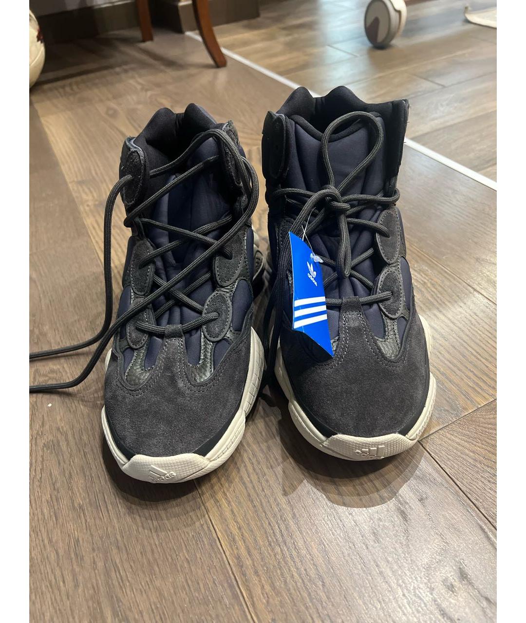 ADIDAS YEEZY Темно-синие замшевые кроссовки, фото 2