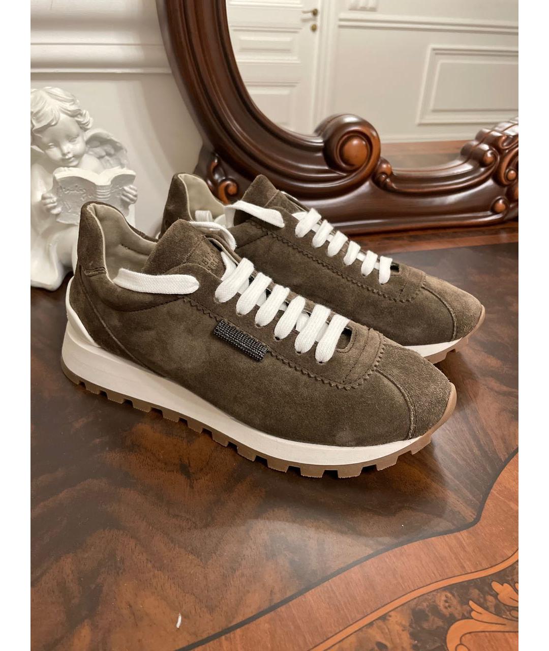 BRUNELLO CUCINELLI Коричневые замшевые кроссовки, фото 3