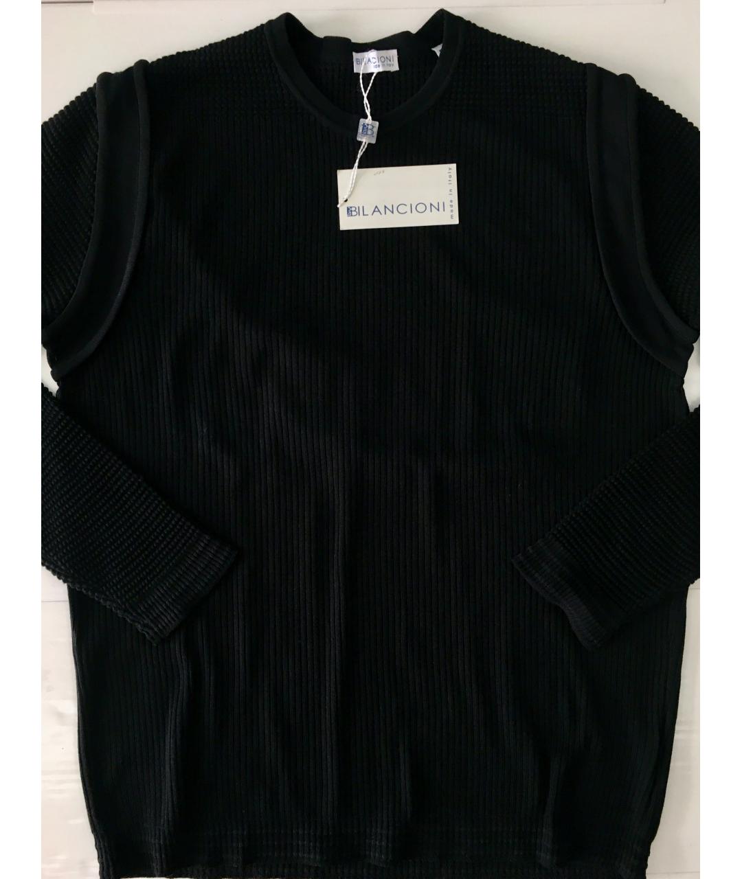 BILANCIONI Черный хлопковый джемпер / свитер, фото 4