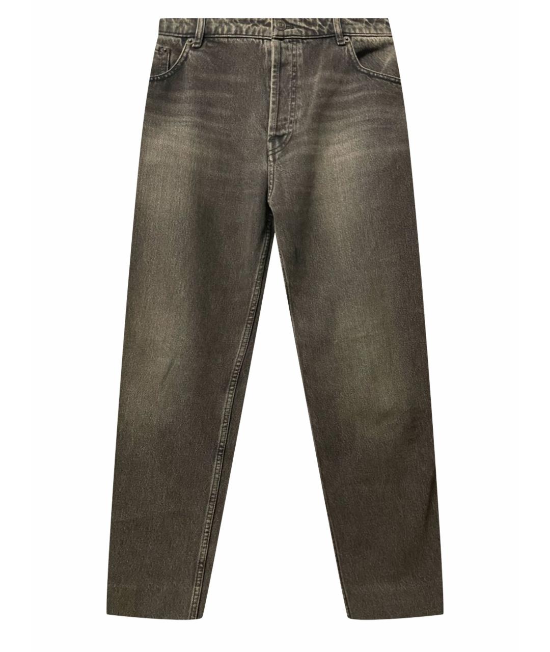 BALENCIAGA Серые хлопковые прямые джинсы, фото 1