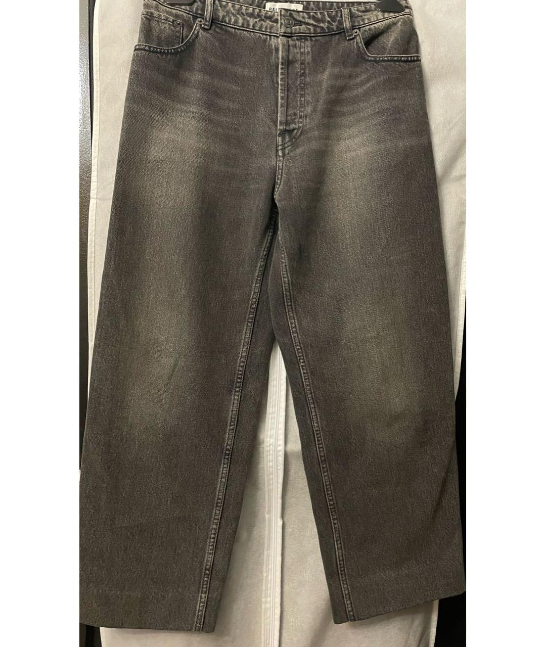 BALENCIAGA Серые хлопковые прямые джинсы, фото 8