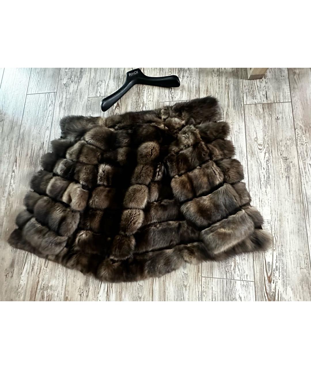 RINDI Коричневая меховая шуба, фото 2