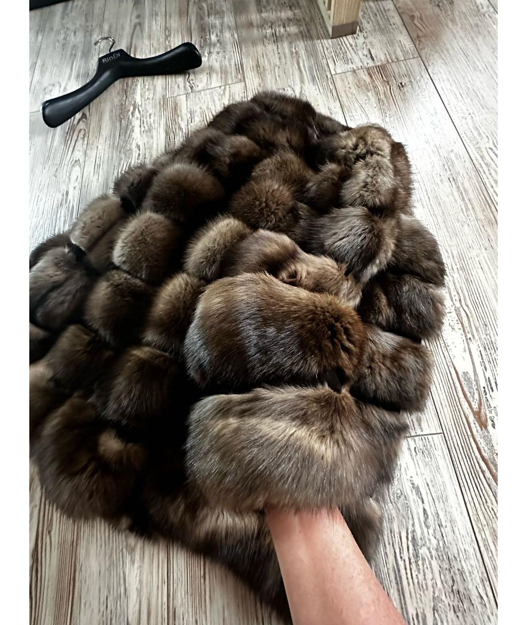 RINDI Коричневая меховая шуба, фото 6