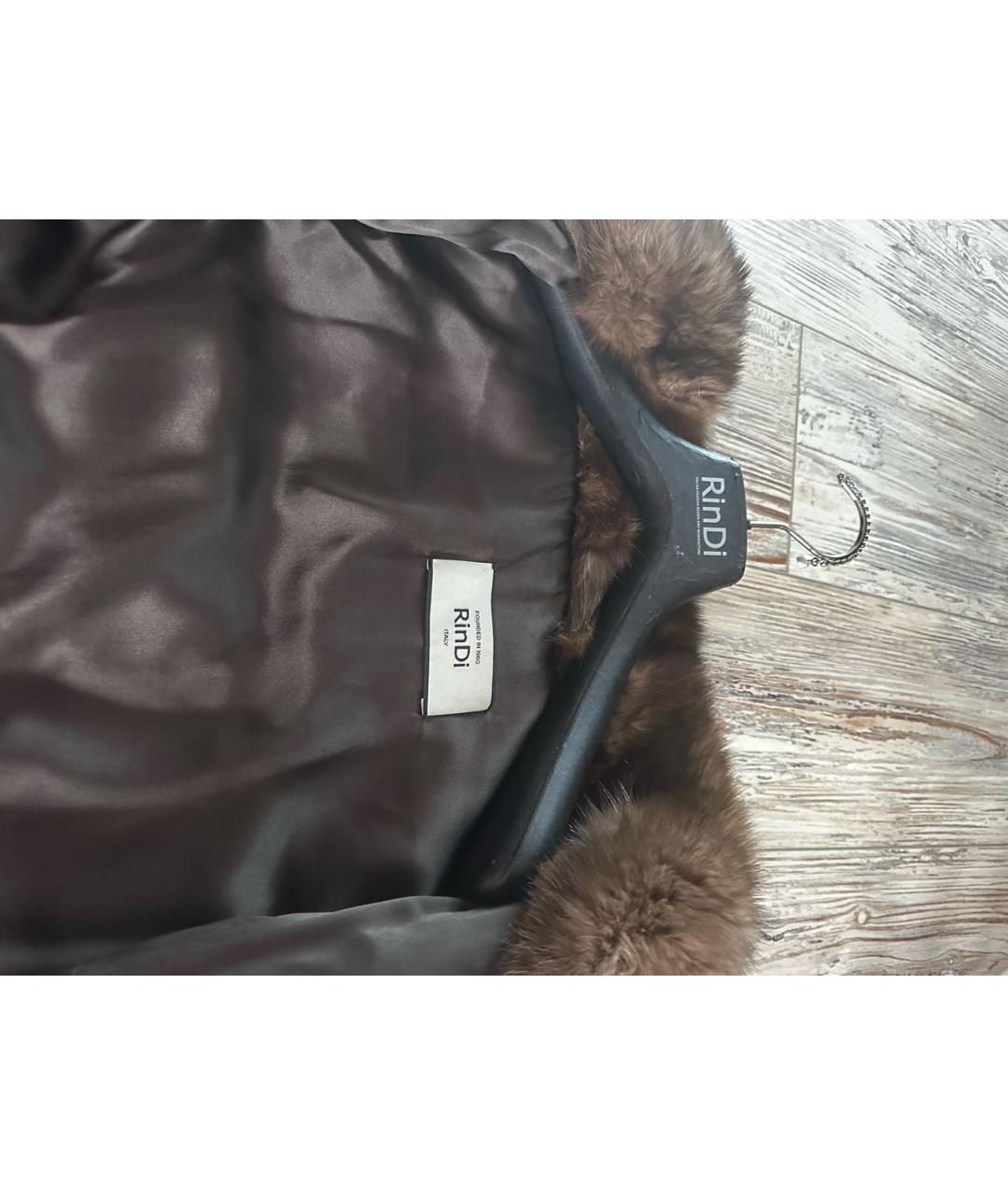 RINDI Коричневая меховая шуба, фото 3
