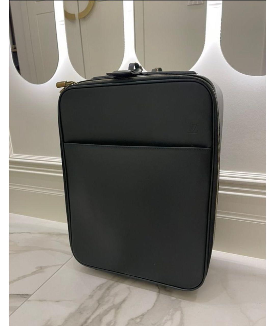 LOUIS VUITTON PRE-OWNED Зеленый кожаный чемодан, фото 9