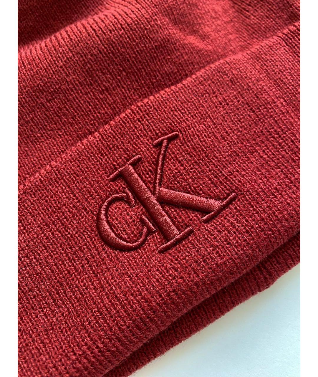 CALVIN KLEIN JEANS Бордовая шапка, фото 3