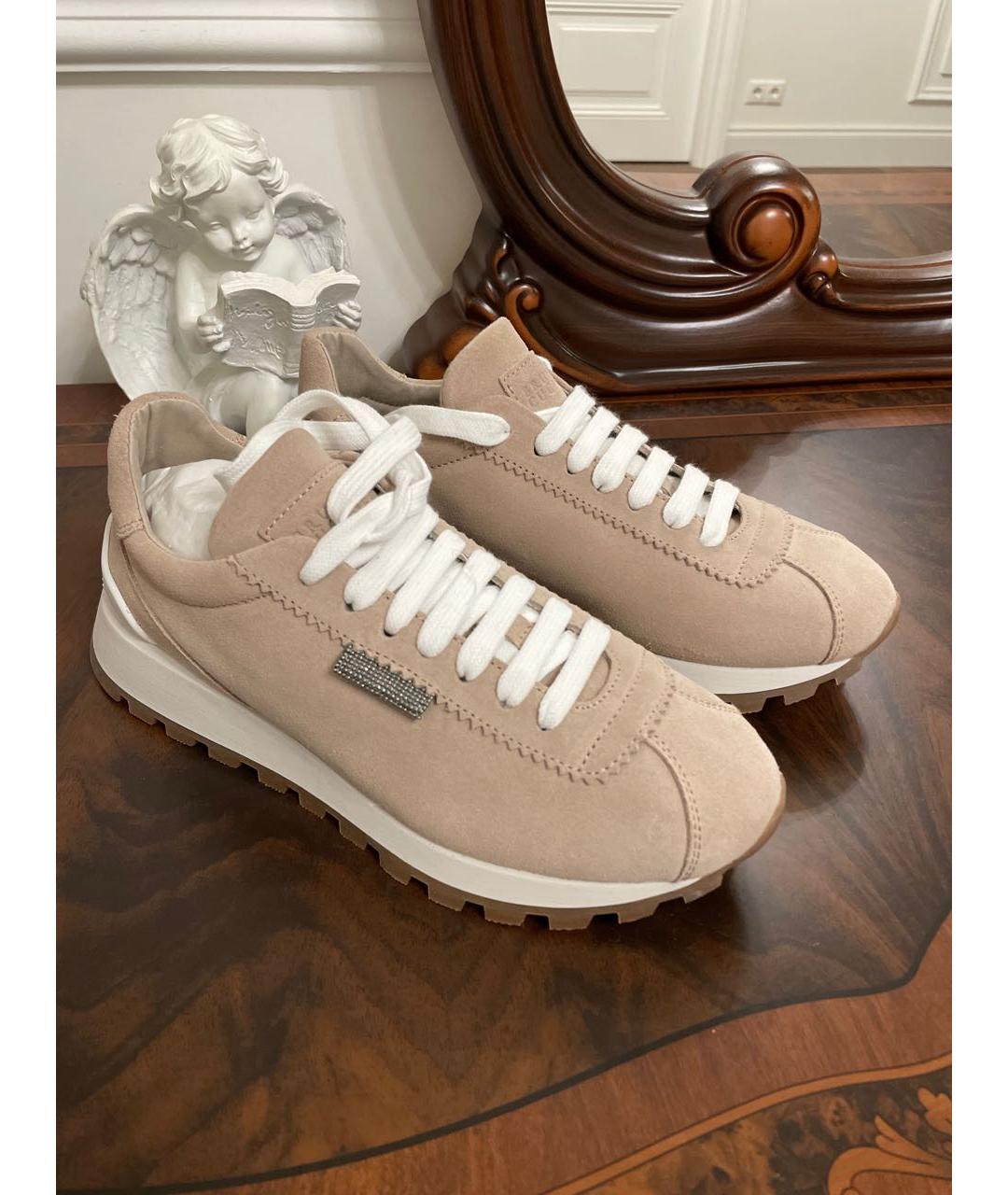BRUNELLO CUCINELLI Розовые замшевые кроссовки, фото 3