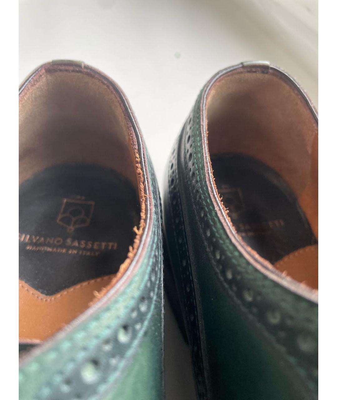 SILVANO SASSETTI Зеленые кожаные туфли, фото 4