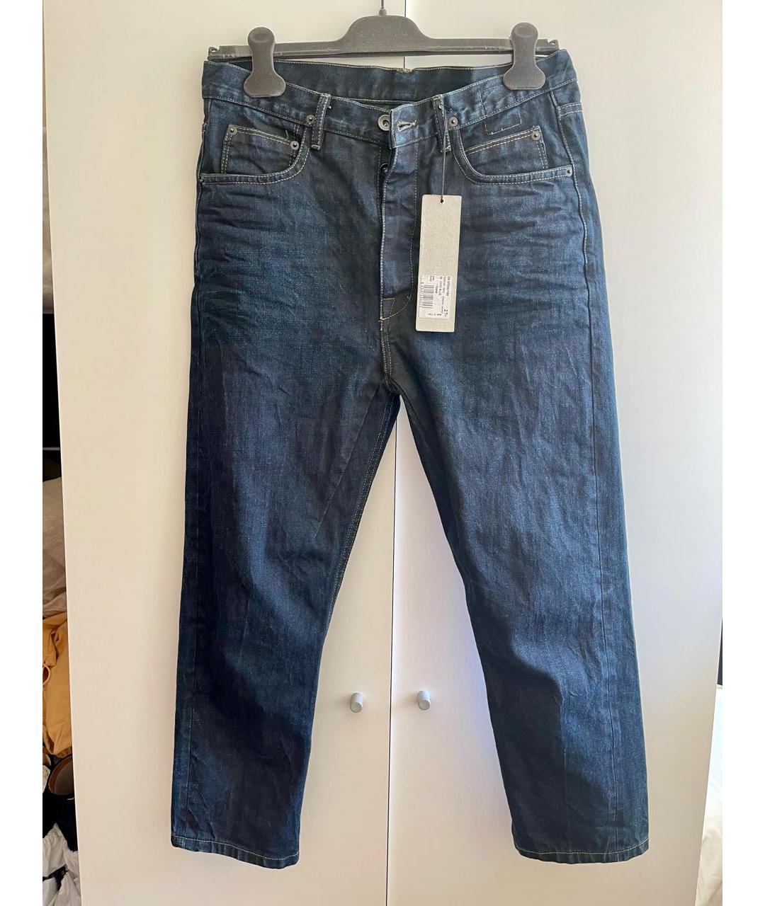 RICK OWENS DRKSHDW Темно-синие хлопковые прямые джинсы, фото 9