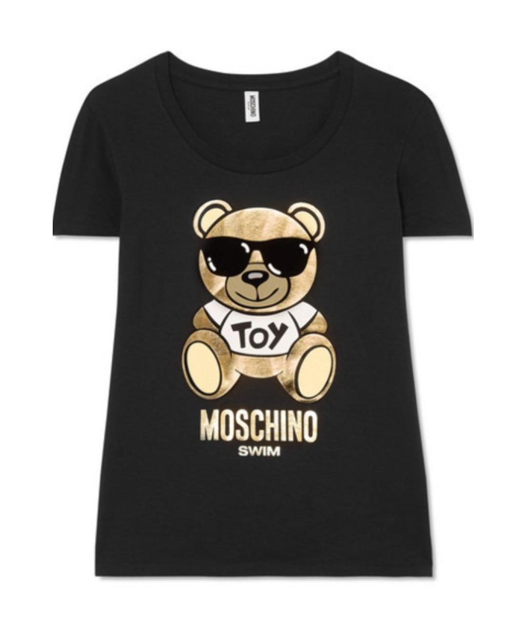 MOSCHINO Черная хлопковая футболка, фото 1