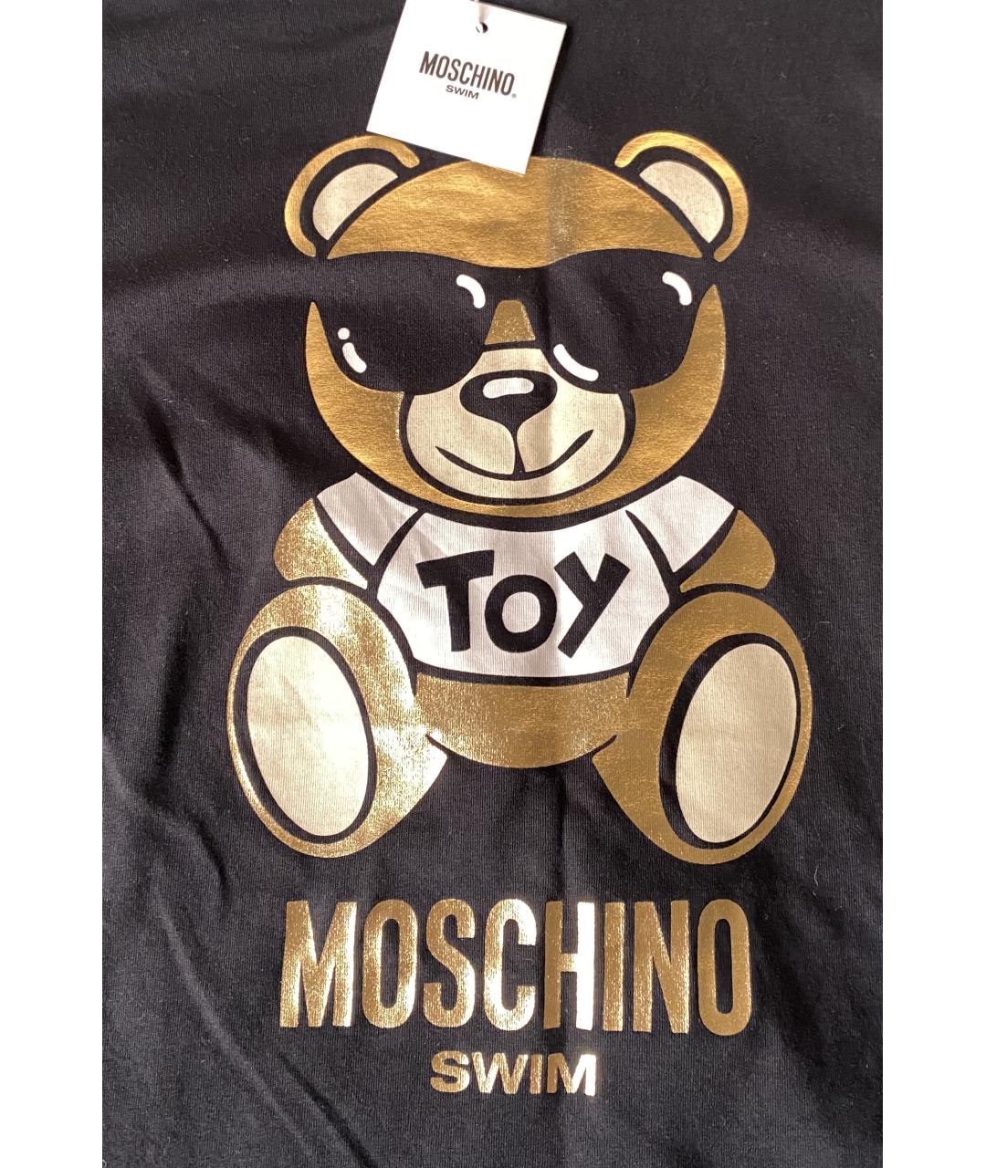 MOSCHINO Черная хлопковая футболка, фото 3