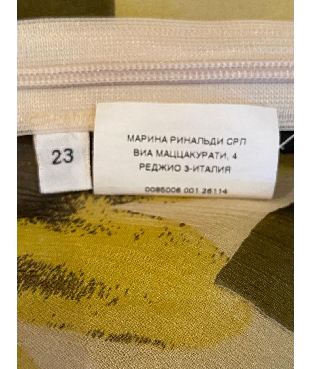 MARINA RINALDI Горчичная шелковая блузы, фото 3